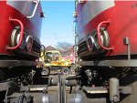 The noses of two Deutchbahn diesels